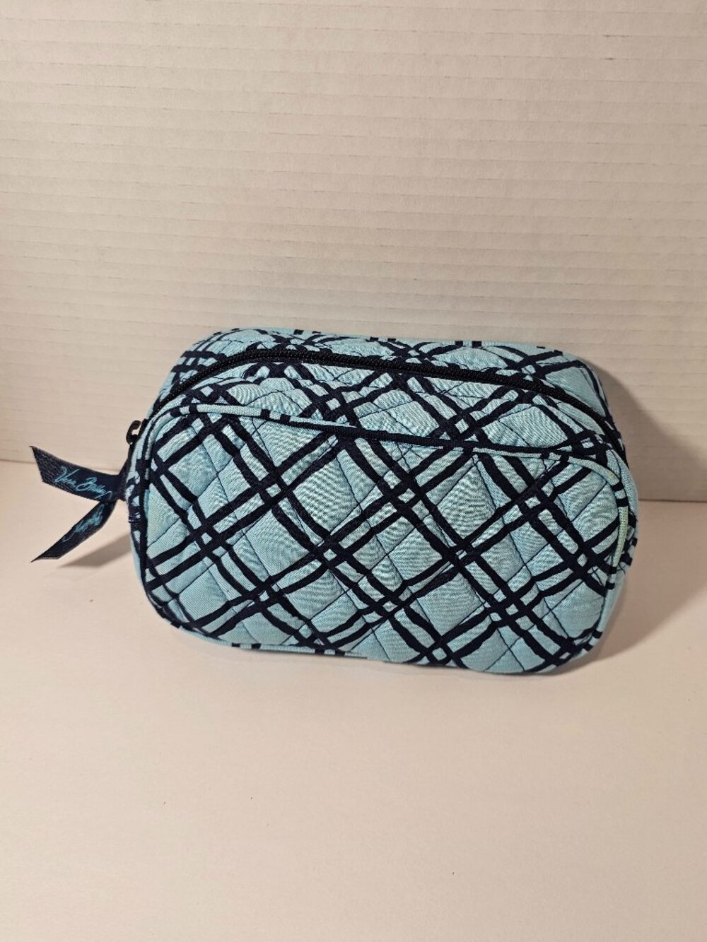 NWOT Vera Bradley Medium Cosmetic Bag Cuban Tiles Makeup Purse Tote Travel
